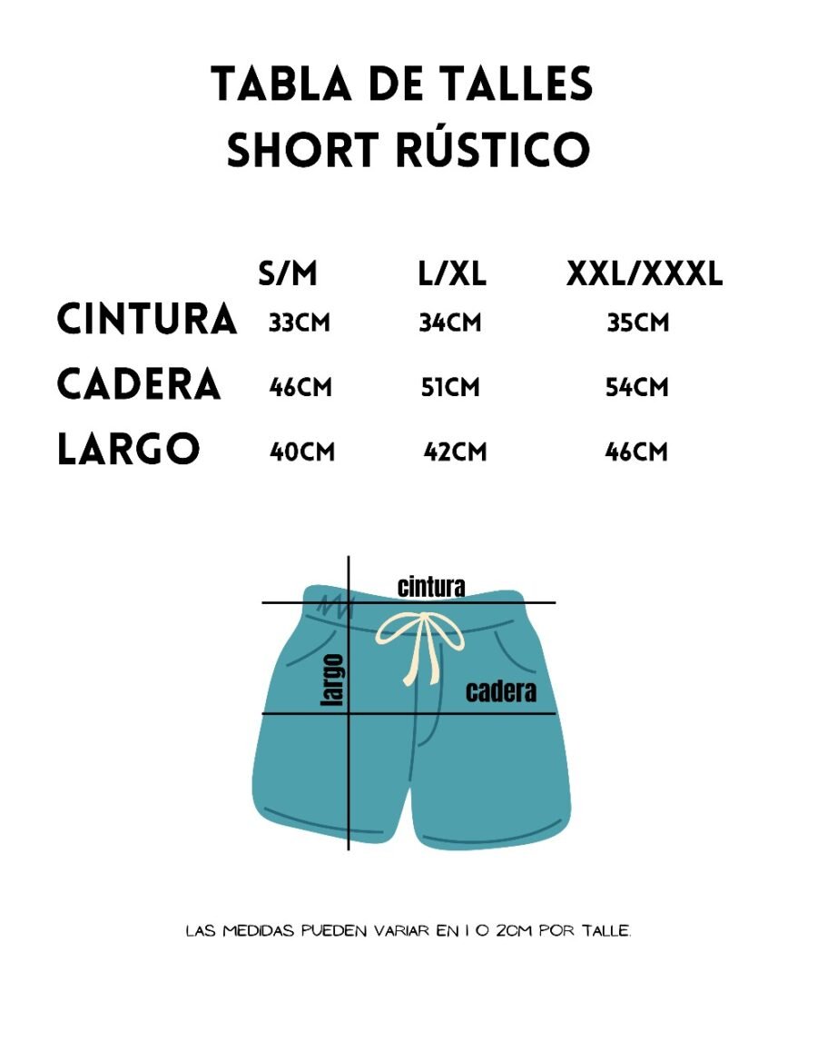 Short RUSTICO UNISEX - Imagen 3