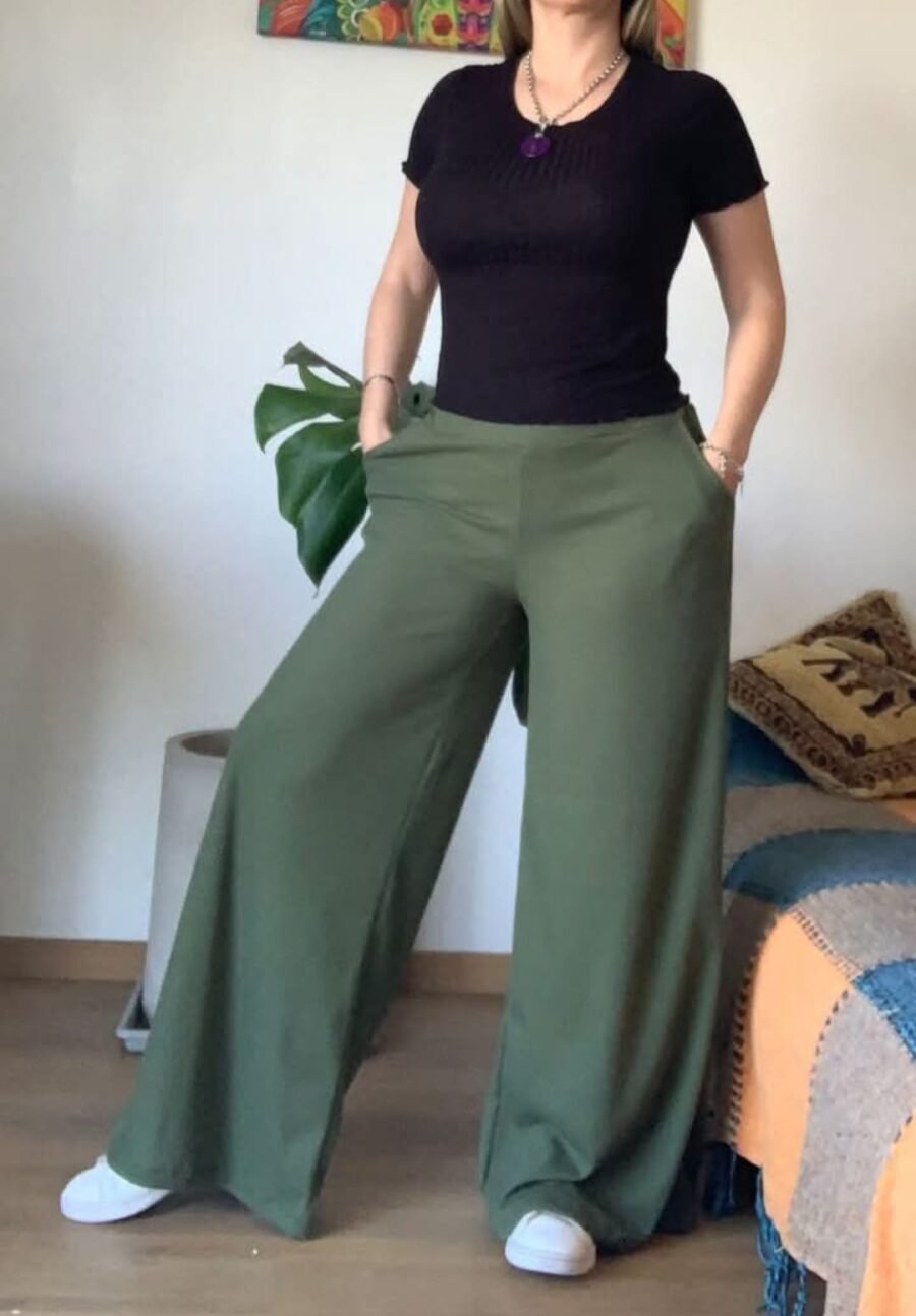 Pantalón maxi palazzo Waffle - Imagen 3