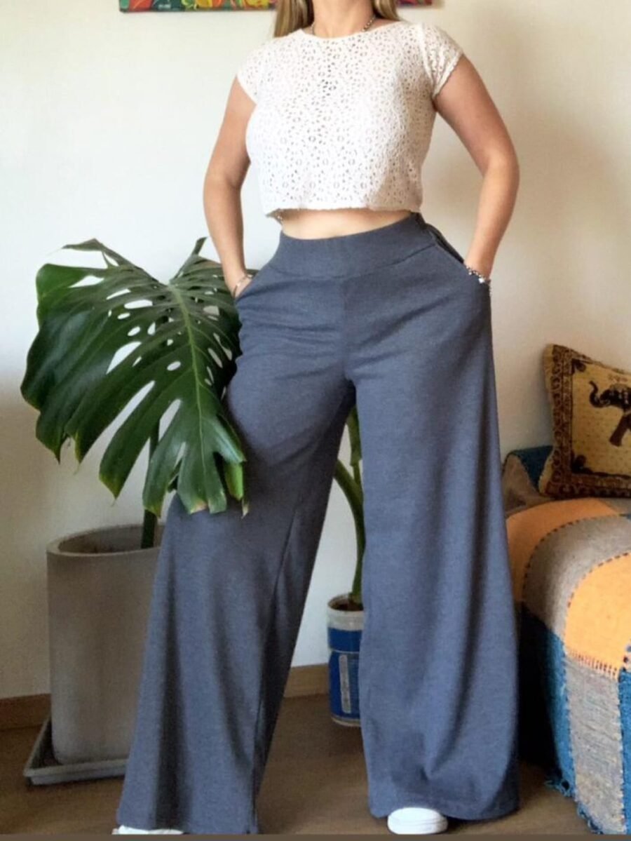 Pantalón maxi palazzo Waffle - Imagen 4