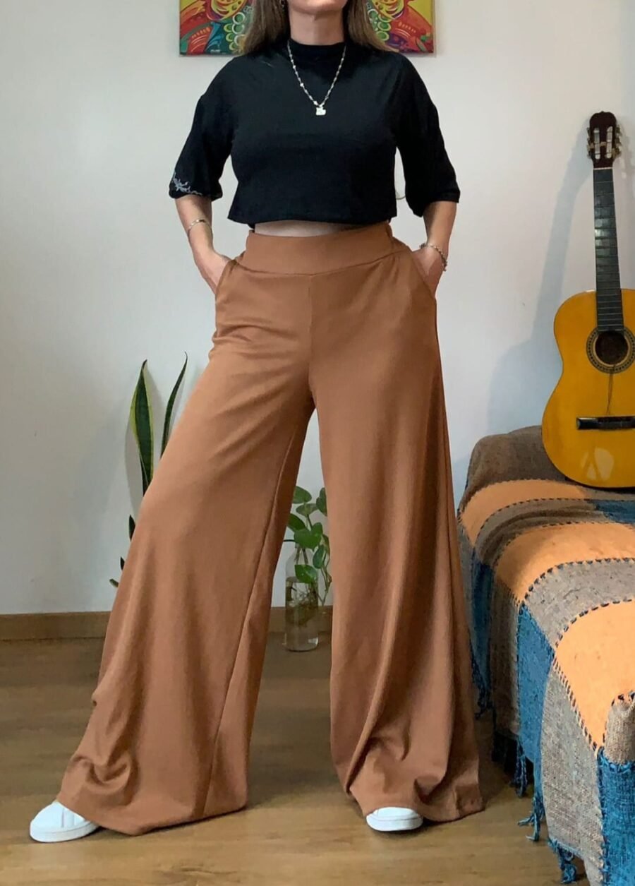 Pantalón maxi palazzo Waffle - Imagen 5
