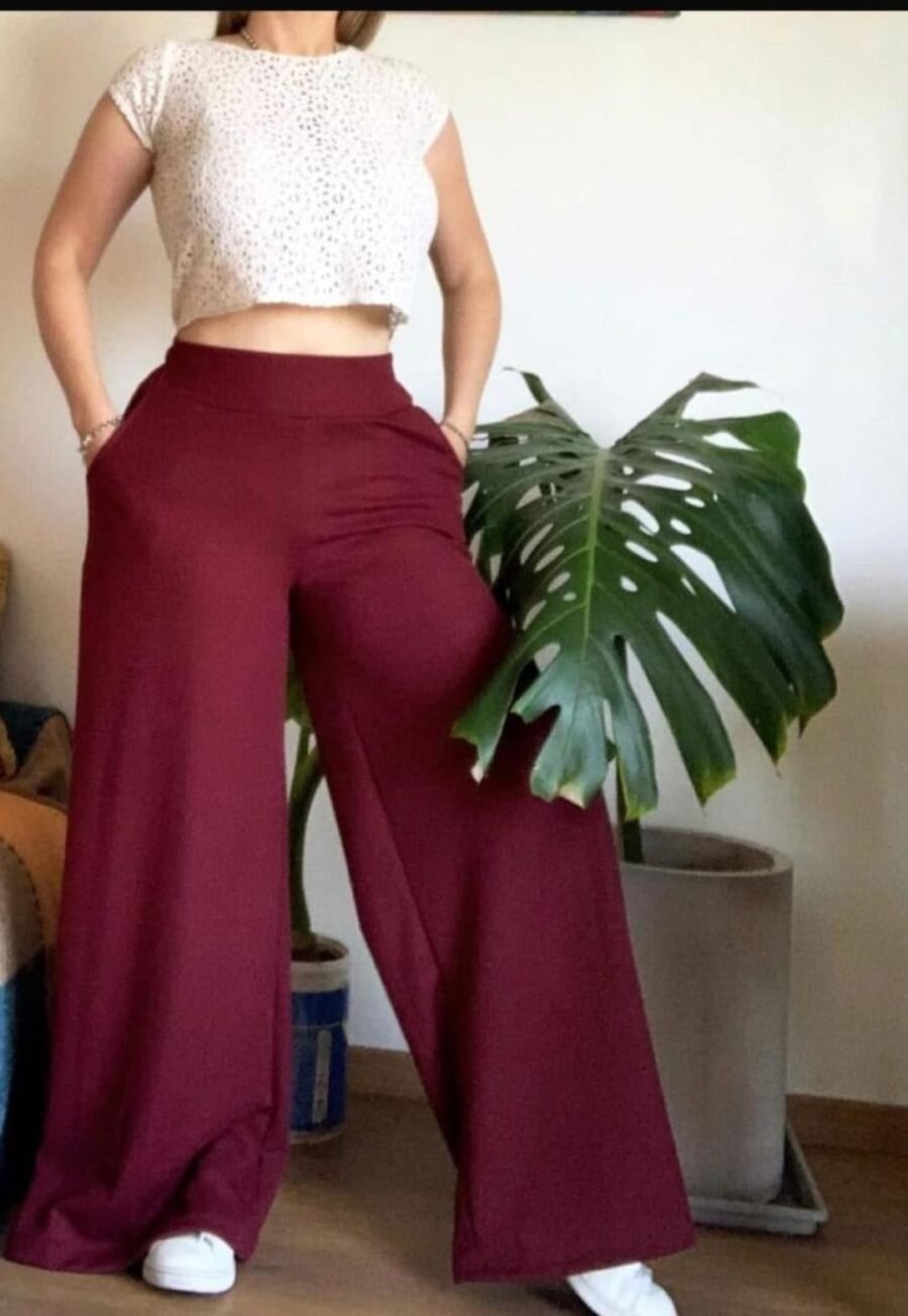 Pantalón maxi palazzo Waffle - Imagen 6