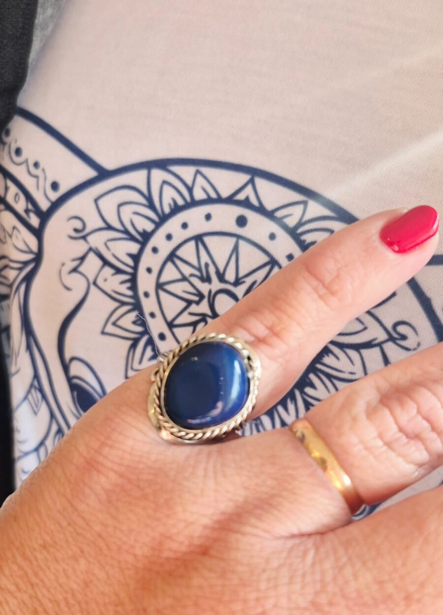Anillo Cuarzo Azul (redondo)