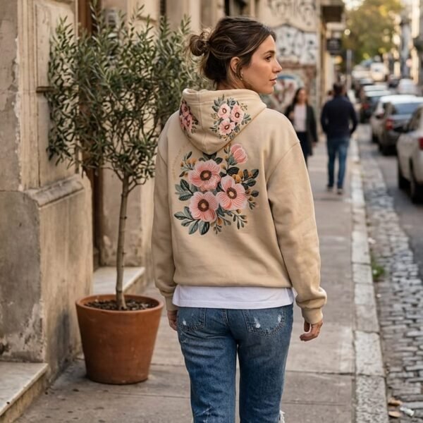 Buzo canguro FLORES. By APS