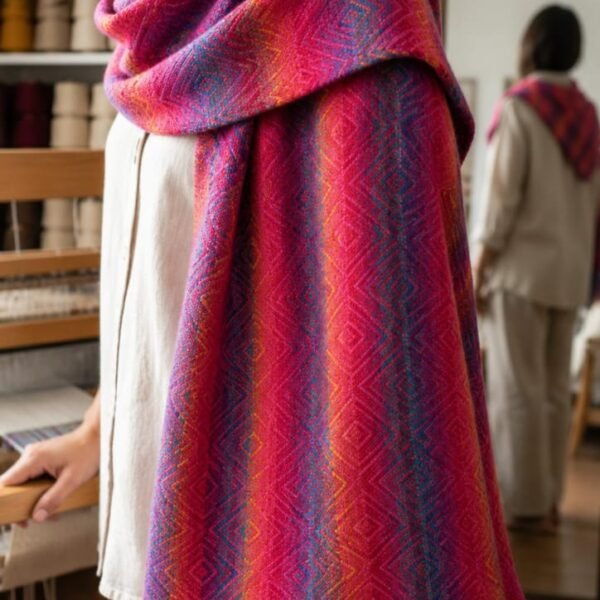 Bufanda artesanal ALPACA - fucsia
