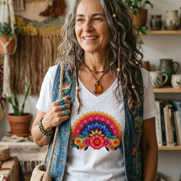 Remera MANDALA ARCO IRIS (Cod 076)